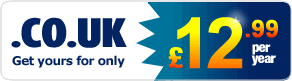 .co.uk domain names from £12.99 per year